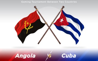 Angola versus Cuba Two Countries Flags - Illustration