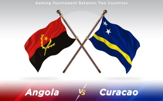 Angola versus Curacao Two Countries Flags - Illustration