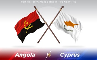 Angola versus Cyprus Two Countries Flags - Illustration
