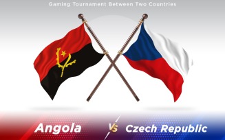 Angola versus Czech Republic Two Countries Flags - Illustration