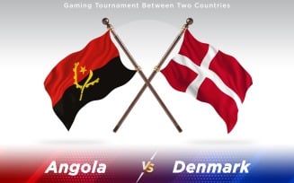 Angola versus Denmark Two Countries Flags - Illustration