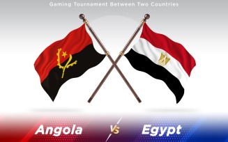 Angola versus Egypt Two Countries Flags - Illustration