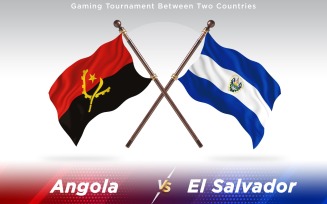 Angola versus El Salvador Two Countries Flags - Illustration