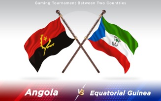 Angola versus Equatorial Guinea Two Countries Flags - Illustration