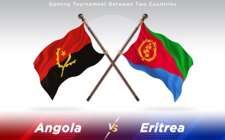 Angola versus Eritrea Two Countries Flags - Illustration
