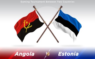 Angola versus Estonia Two Countries Flags - Illustration