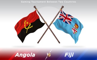 Angola versus Fiji Two Countries Flags - Illustration