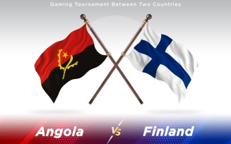 Angola versus Finland Two Countries Flags - Illustration