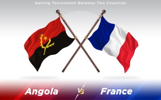 Angola versus France Two Countries Flags - Illustration