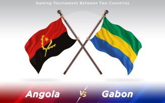 Angola versus Gabon Two Countries Flags - Illustration