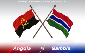 Angola versus Gambia Two Countries Flags - Illustration