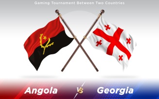 Angola versus Georgia Two Countries Flags - Illustration