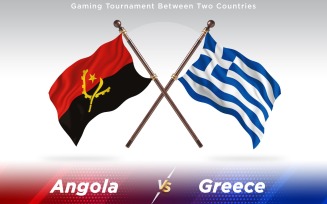 Angola versus Greece Two Countries Flags - Illustration