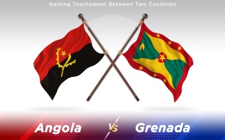 Angola versus Grenada Two Countries Flags - Illustration