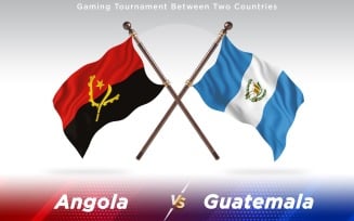 Angola versus Guatemala Two Countries Flags - Illustration