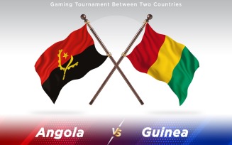 Angola versus Guinea Two Countries Flags - Illustration