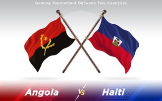 Angola versus Haiti Two Countries Flags - Illustration