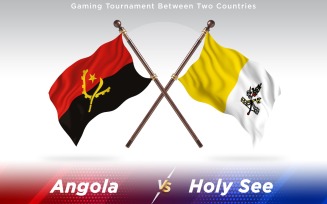 Angola versus Holy See Two Countries Flags - Illustration