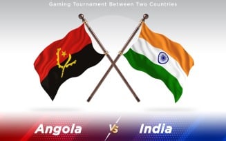 Angola versus India Two Countries Flags - Illustration