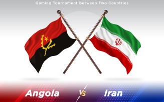 Angola versus Iran Two Countries Flags - Illustration