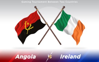Angola versus Ireland Two Countries Flags - Illustration