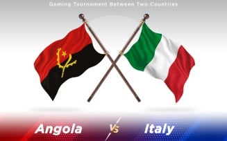 Angola versus Italy Two Countries Flags - Illustration