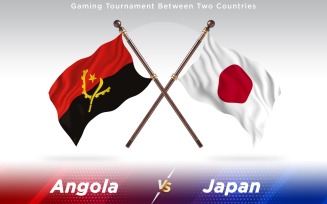 Angola versus Japan Two Countries Flags - Illustration