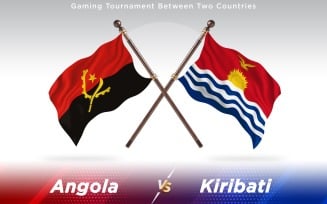 Angola versus Kiribati Two Countries Flags - Illustration