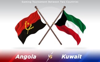 Angola versus Kuwait Two Countries Flags - Illustration