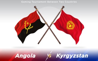 Angola versus Kyrgyzstan Two Countries Flags - Illustration