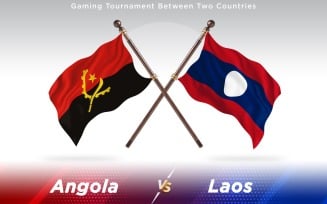 Angola versus Laos Two Countries Flags - Illustration