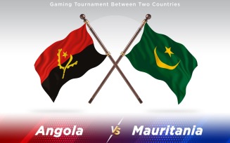 Angola versus Mauritania Two Countries Flags - Illustration