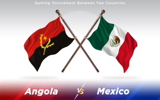 Angola versus Mexico Two Countries Flags - Illustration
