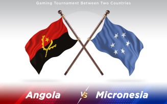Angola versus Micronesia Two Countries Flags - Illustration