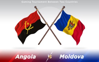 Angola versus Moldova Two Countries Flags - Illustration