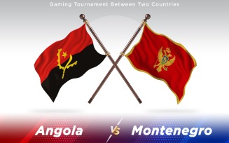 Angola versus Montenegro Two Countries Flags - Illustration