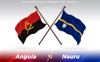 Angola versus Nauru Two Countries Flags - Illustration