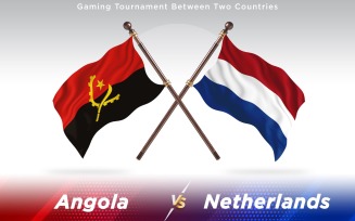 Angola versus Netherlands Two Countries Flags - Illustration