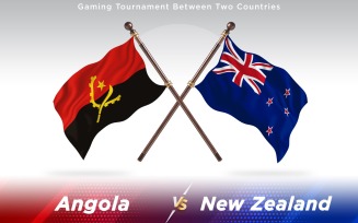 Angola versus New Zealand Two Countries Flags - Illustration
