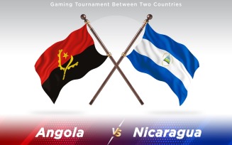 Angola versus Nicaragua Two Countries Flags - Illustration