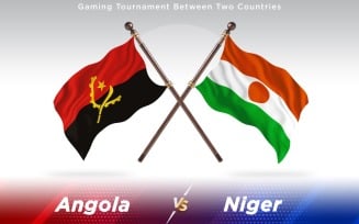 Angola versus Niger Two Countries Flags - Illustration