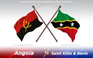 Angola versus Saint Kitts & Nevis Two Countries Flags - Illustration
