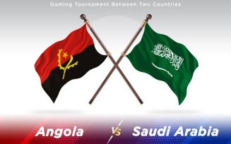 Angola versus Saudi Arabia Two Countries Flags - Illustration