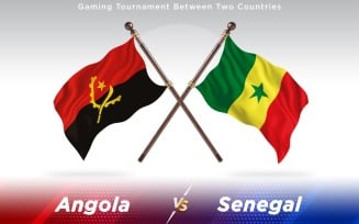 Angola versus Senegal Two Countries Flags - Illustration