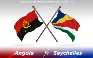 Angola versus Seychelles Two Countries Flags - Illustration