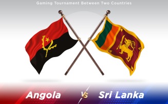 Angola versus Sri Lanka Two Countries Flags - Illustration