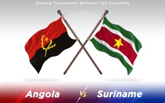 Angola versus Suriname Two Countries Flags - Illustration