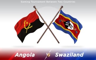 Angola versus Swaziland Two Countries Flags - Illustration