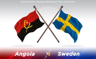 Angola versus Sweden Two Countries Flags - Illustration
