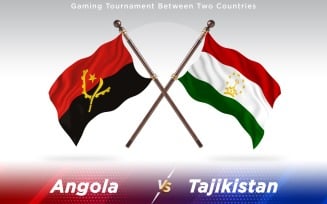 Angola versus Tajikistan Two Countries Flags - Illustration